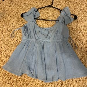 CUTE HOLLISTER BLUE TOP, MEDIUM, GOOD CONDITION